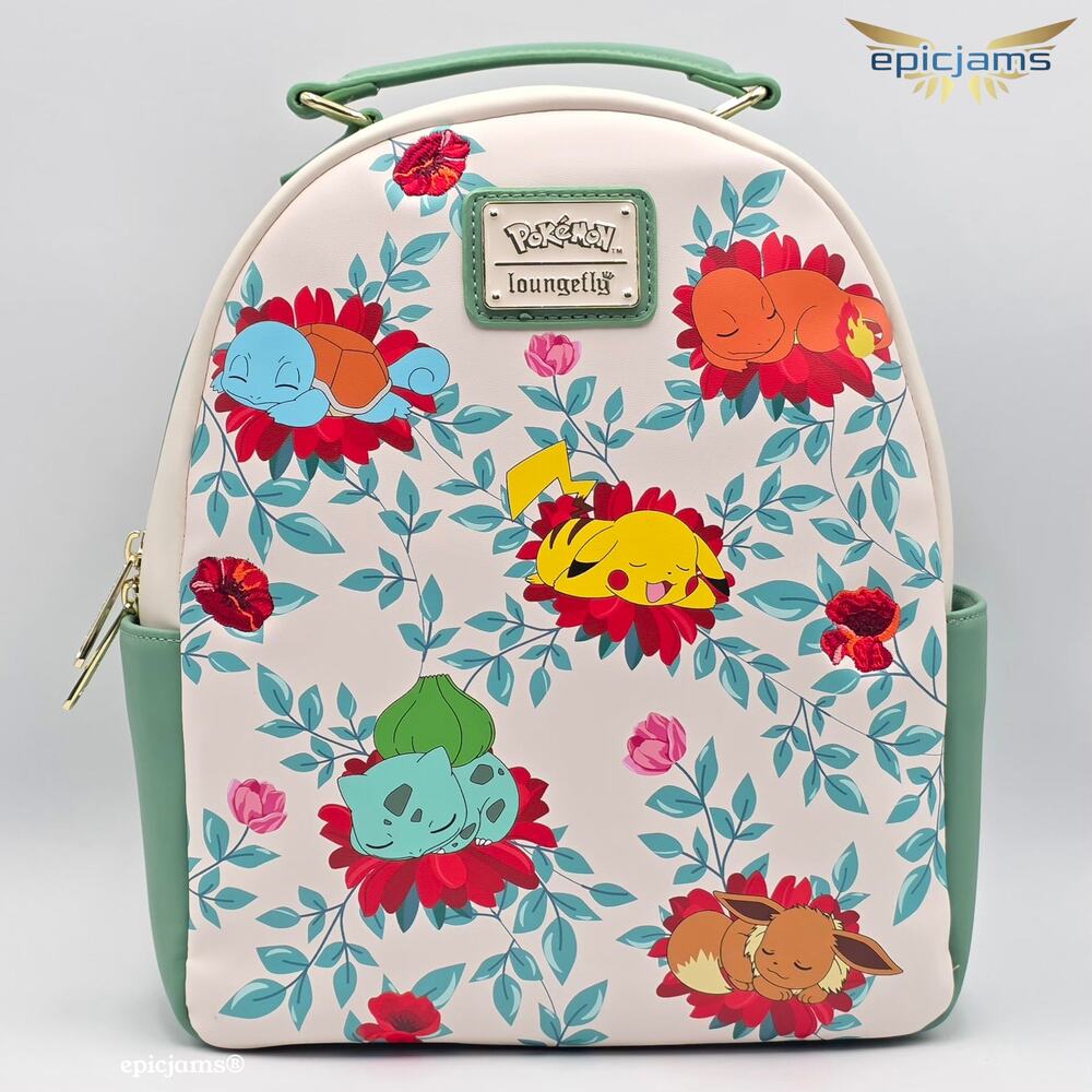 Loungefly Pokemon Sleeping Floral Mini Backpack New
